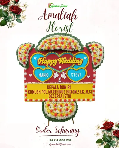 Karangan Papan Bunga Pernikahan di Kutawaringin